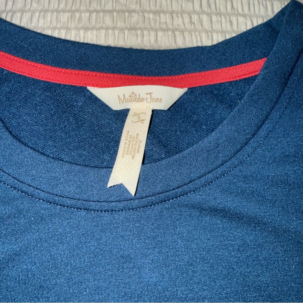 Blue Matilda Jane Ruffle Sleeve Sweatshirt small - Picture 2 of 5